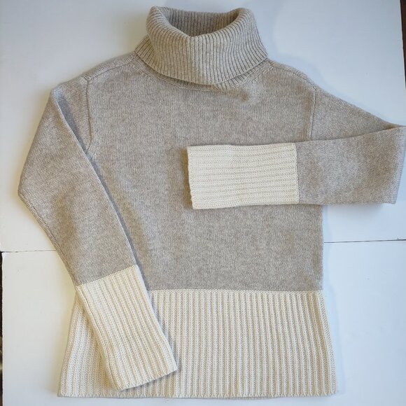 Derek Lam Wool Blend Sweater High Neck Pullover Beige Cream Size Small Apres Ski - Picture 9 of 13